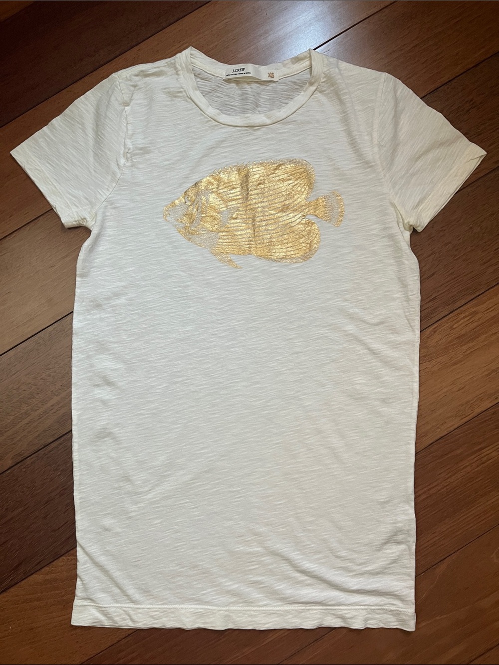 NWT J. Crew Gold Tropical Fish Graphic Tee